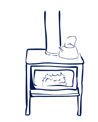 Two working fireplaces icon